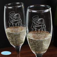 Personalised Me to You Bear Engraved Wedding Couple Flutes Extra Image 1 Preview